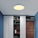 Plafonieră din plastic alb mat, plastic opal, ø: 350mm, H: 55mm, incl. LED 18W 230V, sursă 2050lm, 950lm, 3000K