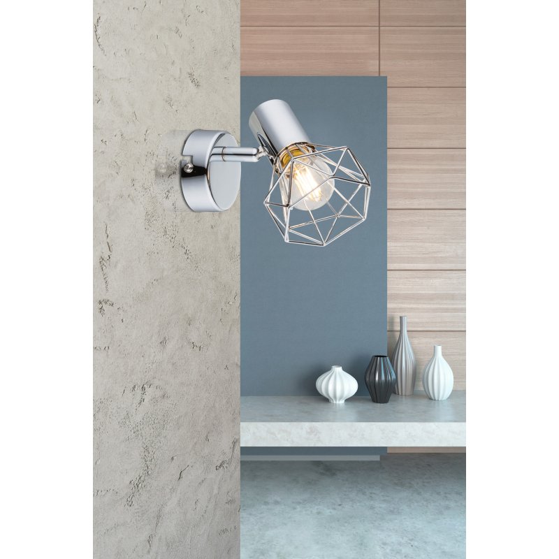 xara-i-54802-1-g19375-6 Spot crom,grilaj crom, WxH: 100x130, AL: 150, excl 1xE14 40W 230V - imagine 1