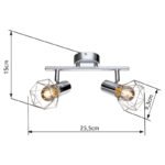 Spot crom,grilaj crom, LxH: 255x150, excl 2xE14 40W 230V - imagine 6