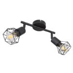 Spot bara, metal negru, LxBxH:220x80x180, exkl. 2xE14 40W 230V - imagine 4