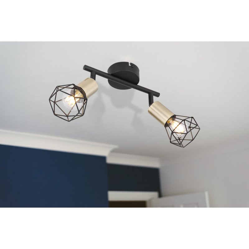 xara-i-54802s-2ab-g26524-6 Plafonieră Xara I, Negru, E14 2x40W, L220xH200mm, Globo - imagine 1
