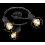 Spot bara, metal negru, D:230, H:180, exkl. 3xE14 40W 230V - imagine 3