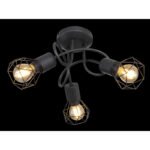 Plafoniera, metal negru, D:360, H:200, exkl. 3xE14 40W 230V - imagine 3