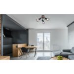Plafoniera metal negru/lemn,abajur metalic, D:360, H:200, exkl. 3xE14 40W 230V