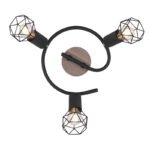 Plafonieră Xara I, Negru-wenge, E14 3x40W, Ø230mm, Globo - imagine 4