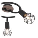 Plafonieră Xara I, Negru-wenge, E14 3x40W, Ø230mm, Globo - imagine 5