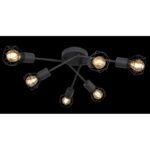 Plafoniera, metal negru, D:630, H:180, exkl. 6xE14 40W 230V - imagine 3