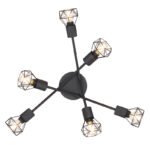 Plafoniera, metal negru, D:630, H:180, exkl. 6xE14 40W 230V - imagine 5