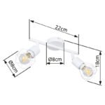 Spot bara, metal alb, LxBxH:220x80x180, exkl. 2xE14 40W 230V - imagine 6