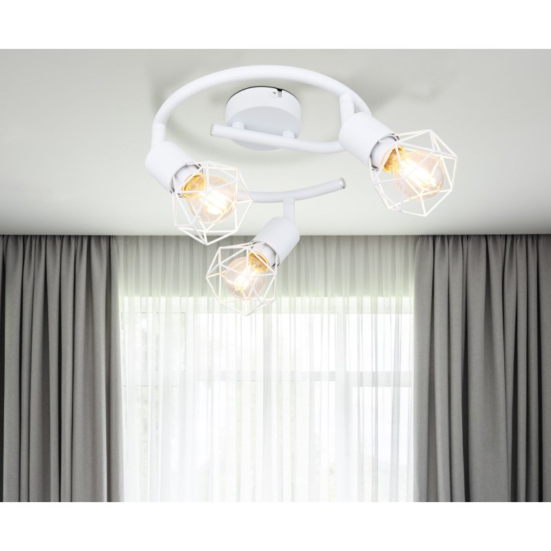 xara-i-54802w-3-g25208-6 Spot bara, metal alb, D:230, H:180, exkl. 3xE14 40W 230V - imagine 1