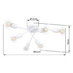 Plafoniera, metal alb, D:630, H:180, exkl. 6xE14 40W 230V - imagine 6