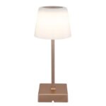Lampă de masă plastic șampanie mat, aluminiu șampanie mat, plastic opal, touch on/off, dimmer, excl. adaptor, USB-A 2.0/USB-C, încărcare aprox. 4 ore, iluminare aprox. 4 ore, ø 85mm, 255mm, incl. LED 2W 230V, sursă 120lm, ieșire 100lm, CCT 3000-6500K - imagine 4