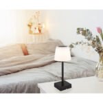Lampă de masă plastic negru mat, aluminiu negru mat, plastic opal, touch on/off, touch dimmer, excl. adaptor, USB-A 2.0/USB-C, încărcare aprox. 4 ore, iluminare aprox. 4 ore, ø 85mm, 255mm, incl. LED 2W 230V, sursă 120lm, ieșire 100lm, CCT 3000-6500K - imagine 2