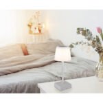 Lampă de masă plastic argintiu mat, aluminiu argintiu mat, plastic opal, touch on/off, touch dimmer, excl. adaptor, USB-A 2.0/USB-C, încărcare aprox. 4 ore, iluminare aprox. 4 ore, ø 85mm, 255mm, LED 2W 230V, sursă 120lm, ieșire 100lm, CCT 3000-6500K - imagine 2