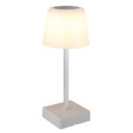 Lampă de masă plastic argintiu mat, aluminiu argintiu mat, plastic opal, touch on/off, touch dimmer, excl. adaptor, USB-A 2.0/USB-C, încărcare aprox. 4 ore, iluminare aprox. 4 ore, ø 85mm, 255mm, LED 2W 230V, sursă 120lm, ieșire 100lm, CCT 3000-6500K - imagine 5