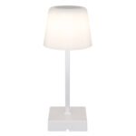 Lampă de masă plastic alb mat, aluminiu alb mat, plastic opal, touch on/off, touch dimmer, excl. adaptor, USB-A 2.0/USB-C, încărcare aprox. 4 ore, iluminare aprox. 4 ore, ø 85mm, H: 255mm, incl. LED 2W 230V, sursă 120lm, ieșire 100lm, CCT 3000-6500K - imagine 4