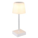 Lampă de masă plastic alb mat, aluminiu alb mat, plastic opal, touch on/off, touch dimmer, excl. adaptor, USB-A 2.0/USB-C, încărcare aprox. 4 ore, iluminare aprox. 4 ore, ø 85mm, H: 255mm, incl. LED 2W 230V, sursă 120lm, ieșire 100lm, CCT 3000-6500K - imagine 5