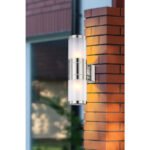 Aplica de exterior din oțel inoxidabil, sticlă , în sus în jos, IP44, xlxh: 102x155x370, AL: 155, excl 2xE27 60W 230V. - imagine 2