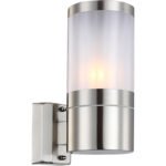 Aplica de exterior din oțel inoxidabil, sticlă, IP44, LxWxH: 102x155x240, AL: 155, excl 1xE27 60W 230V