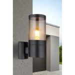 Corp de iluminat pentru exterior din oțel inoxidabil negru mat, plastic de culoare fumurie, direcția luminii: în sus, IP44, l x I: 102x240mm, A: 155mm, fără bec 1x E27 60W 230V - imagine 2