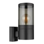Corp de iluminat pentru exterior din oțel inoxidabil negru mat, plastic de culoare fumurie, direcția luminii: în sus, IP44, l x I: 102x240mm, A: 155mm, fără bec 1x E27 60W 230V - imagine 4