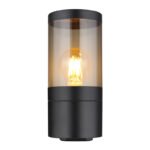 Corp de iluminat pentru exterior din oțel inoxidabil negru mat, plastic de culoare fumurie, direcția luminii: în sus, IP44, l x I: 102x240mm, A: 155mm, fără bec 1x E27 60W 230V - imagine 5