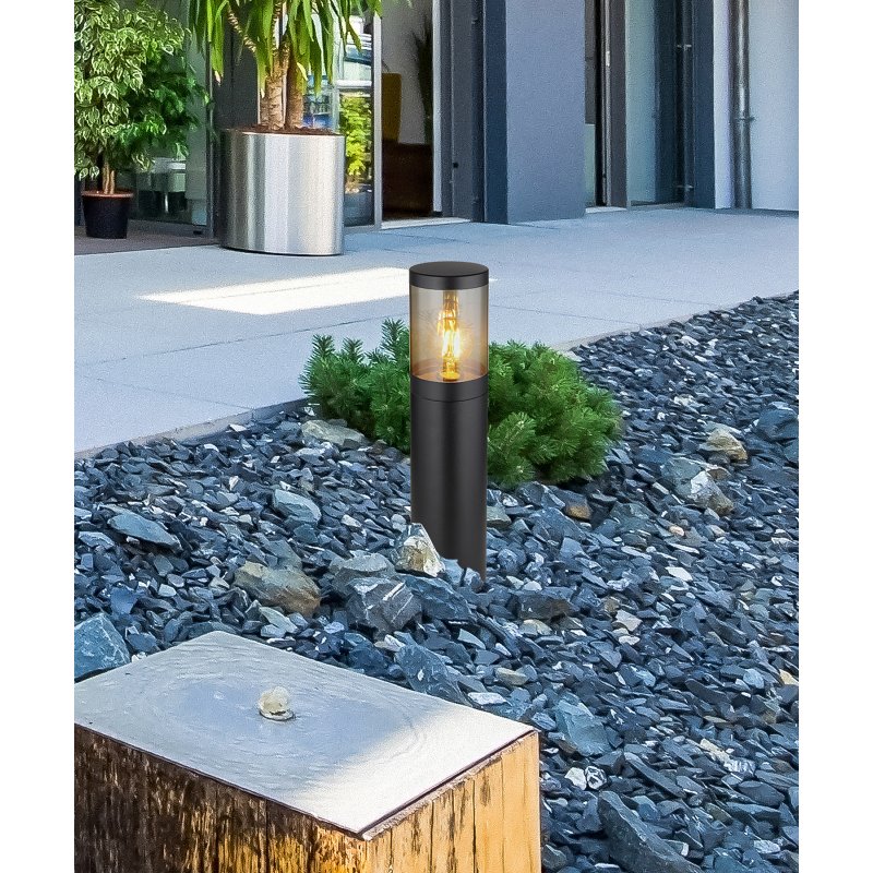 xeloo-32015bs-g27991-5 Lampadar Exterior Xeloo, Negru, E27 1x60W, Ø140mm, IP44, H500mm Globo - imagine 1