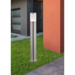Stalp de exterior din oțel inoxidabil, sticlă, IP44, D: 140, H: 800, excl 1xE27 60W 230V - imagine 3