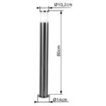 Stalp de exterior din oțel inoxidabil, sticlă, IP44, D: 140, H: 800, excl 1xE27 60W 230V - imagine 4