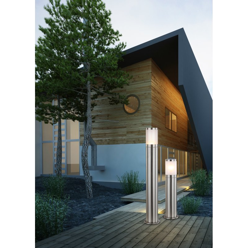 xeloo-32016-g10969-4 Stalp de exterior din oțel inoxidabil, sticlă, IP44, D: 140, H: 800, excl 1xE27 60W 230V - imagine 1