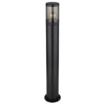 Corp de iluminat pentru exterior din oțel inoxidabil negru mat, plastic de culoare fumurie, direcția luminii: în sus, IP44, ø: 140mm, I: 800mm, fără bec 1x E27 60W 230V - imagine 3