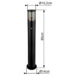 Corp de iluminat pentru exterior din oțel inoxidabil negru mat, plastic de culoare fumurie, direcția luminii: în sus, inclusiv senzor, IP44, ø: 140mm, I: 800mm, fără bec 1x E27 60W 230V - imagine 5