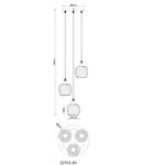 Lampa suspendata metal negru mat, sticlă fumurie, opală, cablu PVC negru, înălțimea poate fi scurtată, ø: 350mm, H: 1200mm, excl. 3x E27 25W 230V - imagine 5
