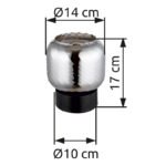 Lampă de masă metal negru mat, sticlă fumurie, opală, cablu PVC negru, comutator basculant pe cablu, ø: 140mm, H: 170mm, lungime cablu 1500mm, excl. 1x E27 25W 230V - imagine 5
