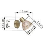 Aplica Spotlight metal alamă mată, crom, sticlă chihlimbar, satinată, comutator basculant pe articol, pivotant/inclinat, LxA: 100x125mm, AL: 160mm, excl. 1x E14 40W 230V - imagine 6