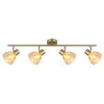 Plafoniera Spotlight metal alamă mată, crom, sticlă chihlimbar, satinat, pivotant / pivotant, LxLxA: 700x130x190mm, excl. 4x E14 40W 230V - imagine 5