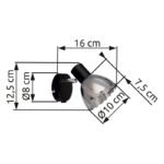 Aplică Zachery, Negru mat, E14 1x40W, H125mm, Globo - imagine 6