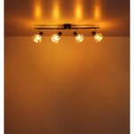 Plafoniera Spot metal negru mat, crom, sticlă fumurie, satinată, mobil, LxLxH: 700x130x190mm, excl. 4x E14 40W 230V - imagine 5