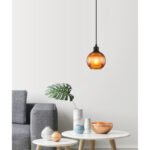 Lampă suspendată metal negru mat, glob din sticlă de culoare bronz, alb, cablu PVC negru, înălțimea poate fi scurtată, ø: 150mm, H: 1200mm, fără 1x E27 25W 230V - imagine 2
