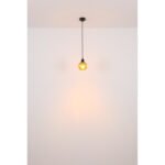 Lampă suspendată metal negru mat, glob de sticlă verde, alb, cablu PVC negru, înălțimea poate fi scurtată, ø: 150mm, H: 1200mm, fără 1x E27 25W 230V - imagine 5