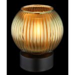 Lampă de masă metal negru mat, glob de sticlă verde, alb, cablu PVC negru, întrerupător pe cablu, ø: 150mm, H: 170mm, lungime cablu 1500mm, fără 1x E27 25W 230V - imagine 3