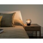 Lampă de masă metal negru mat, glob din sticlă, cablu PVC negru, întrerupător pe cablu, culoare sticlă petrol, interior alb, ø: 150mm, H: 170mm, lungime cablu 1500mm, fără 1x E27 25W 230V - imagine 2