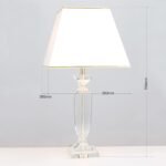 Lampa de masa POKAL, cu Sticlă de cristal K9 si Abajur Crem-Auriu E27, 60W, Inaltime 70cm ORION - imagine 6