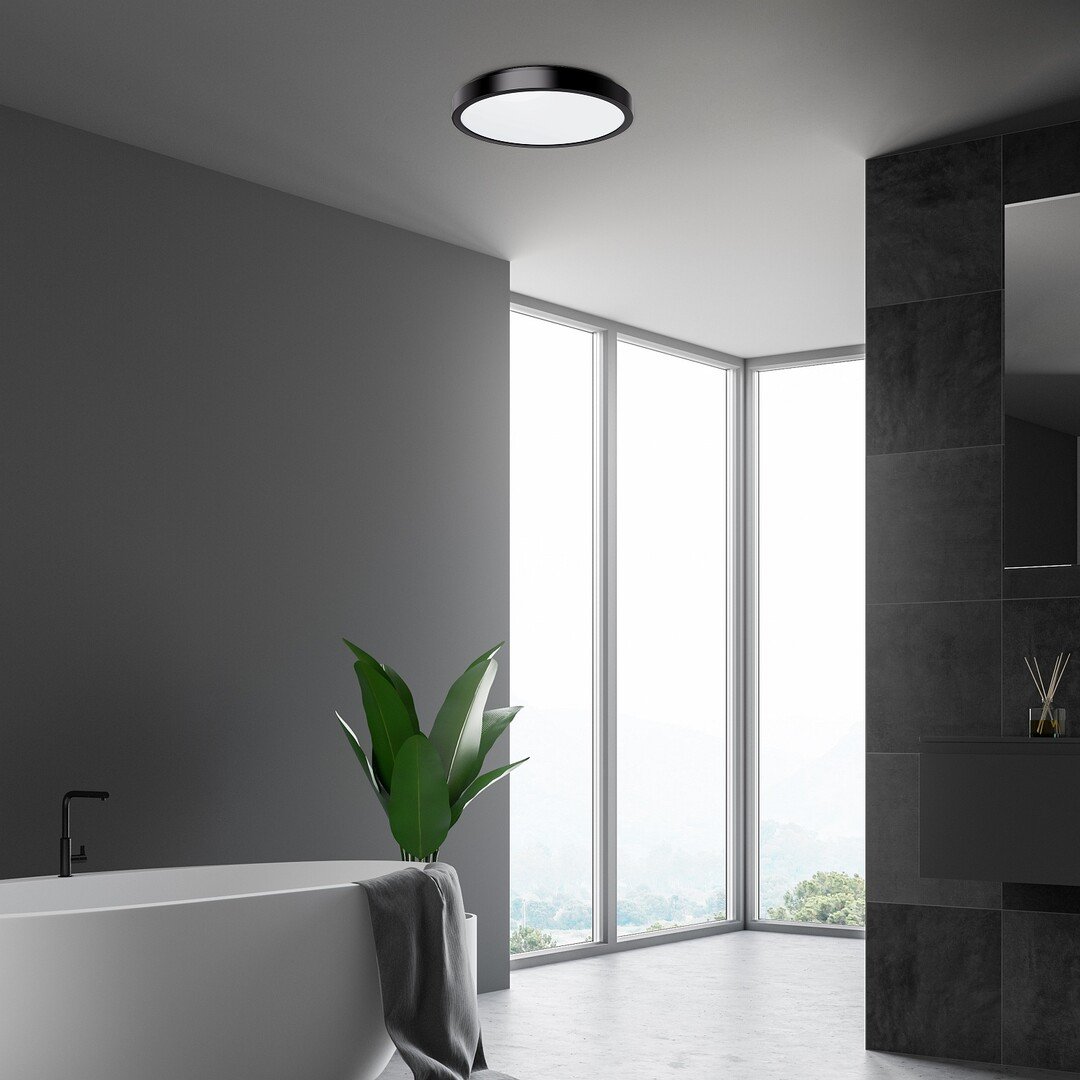 71253-e-1 Plfoniera Lumină Indirectă Samira, Plastic Negru, Abajur Alb, LED 36W, Ø350mm, Rabalux - imagine 1