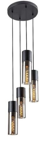 Pendul Ronno, Negru, E27 4x25W, Rabalux - imagine 3