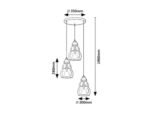 Pendul Salvatore, Negru, E27 3x40W, Rabalux - imagine 6