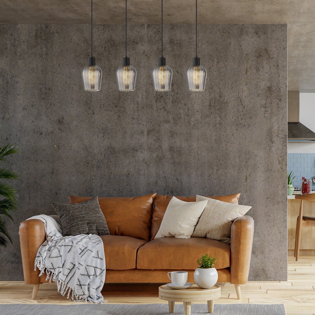72271-e Pendul Florian, Negru mat, E27 4x40W, Rabalux - imagine 1