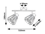 Emerencia,ind.ceil. E14 2xMAX40W, L51cm 73068 - imagine 6