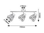 Emerencia,ind.ceil. E14 3xMAX40W, L71cm 73069 - imagine 7