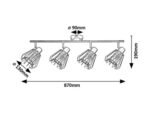 Emerencia,ind.ceil. E14 4xMAX40W, L87cm 73070 - imagine 7